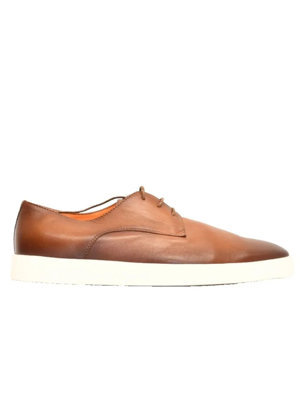 New! Santoni Dilate Men's Brown Leather Derby Shoe 13D US 12 UK DD543